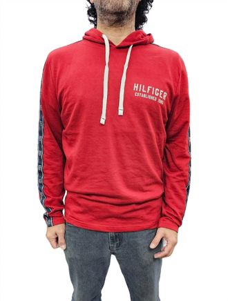Tommy Hilfiger Long Sleeve Hoodie In Currant