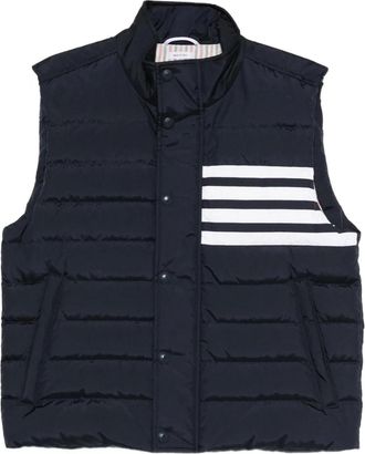 Thom Browne four-bar downfill gilet - Blauw