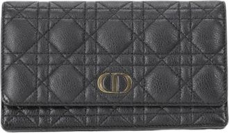 Dior Pre-owned Cannage Caro Belt Pouch with Chain - Dames - Vintage Mini Tas - Zwart - ONE Size - Leer - Vintage