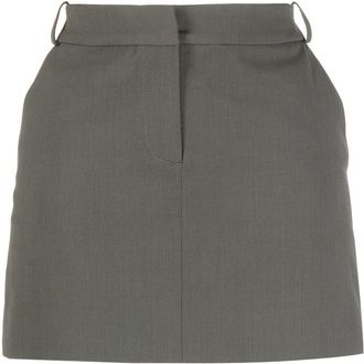 0711 wool-blend mini skirt - women - Virgin Wool/Viscose/Elastane - M - Green