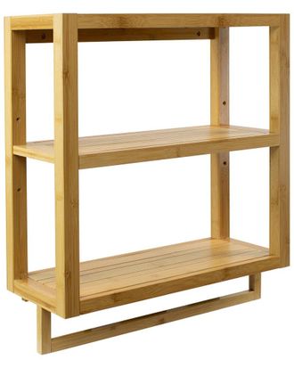 Sorbus 3-Tier Bamboo Shelves & Towel Rack