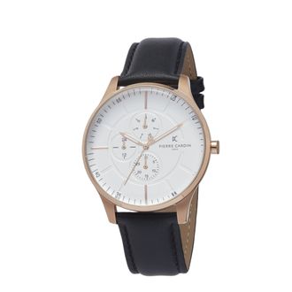 Pierre Cardin Mens Watch PC902731F117 - Black Leather - One Size