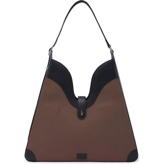 Behno Melina Canvas Shoulder Bag in Cacao/Black at Nordstrom