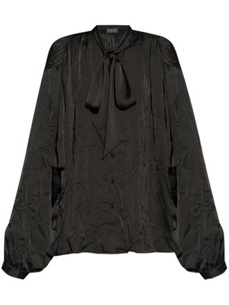 Balenciaga Blouse met strikkraag - Zwart