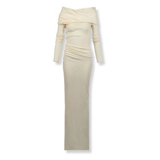 Entire studios Gowns, female, Beige, XS, Bound Midi Wool Dress
