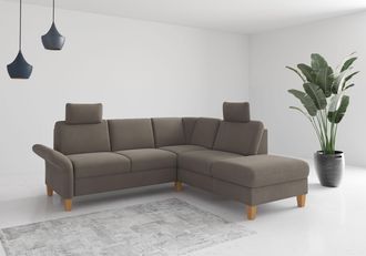 HOME AFFAIRE Ecksofa »Rochelle, L-Form« wahlweise mit Armteilverstellung, Bettfunktion und Bettkasten