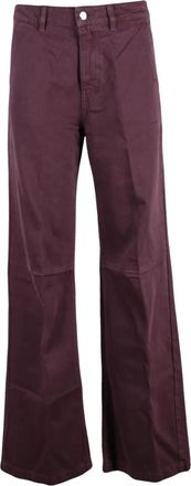 Icon Denim Los Angeles Wijde Broek - Dames - Wijde Broeken - Paars - W24 - Katoen - Broeken