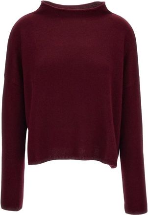 Lisa Yang Truien & Vesten, Dames, Rood, S, Kasjmier, Ronde hals gebreide kleding