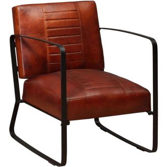 vidaXL Sill&oacute;n De Cuero Aut&eacute;ntico Marr&oacute;n Vidaxl