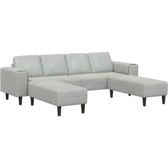 vidaXL vidaXL Set di divani Grigio chiaro Velluto