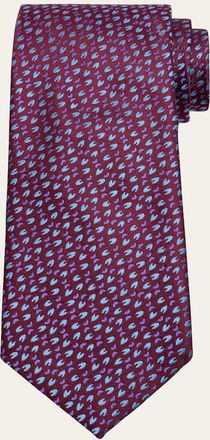 Charvet Mens Petite Crescent Silk Tie