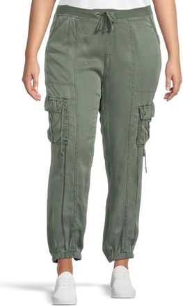 Xcvi Womens XCVI Poe Banded Pants Heritage Park Drawstring Waist Cargo GBO2243