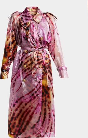 Dries Van Noten Risto Tie-Dye Sheer Trench Coat