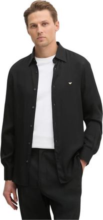 Emporio Armani Klassiek overhemd met kraag - Heren - Casual Overhemden - Zwart - M - Overhemden