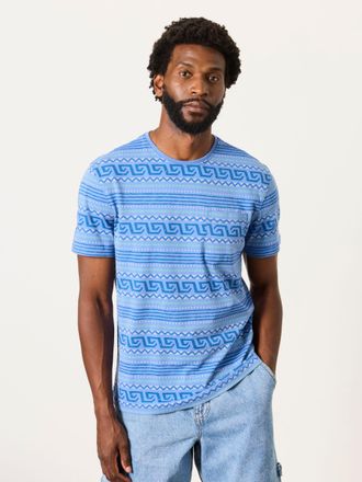 Fat Face FatFace Blue Graphic Stripe T-Shirt