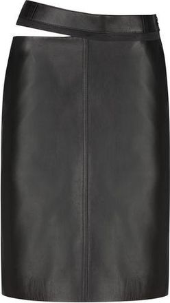 Fendi Womens Black Leather Skirt - Size EU 36 (Womens)