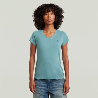 G-Star Overdyed Eyben Slim V T-shirt 2.0 - Midden blauw - Dames