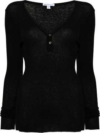 James Perse ribbed top - women - Cashmere/Cotton - 2 - Black