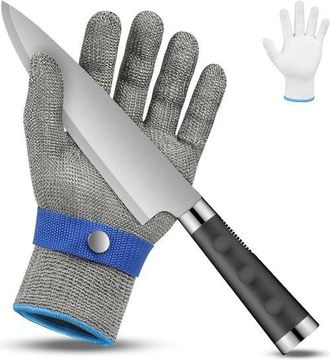 OEM Guantes Resistentes Cortes Nivel 9, Guantes Carnicero Resistentes Cortes, Guantes Acero Inoxidable Cortes, Preparar Ostras Rebanar (xxl)