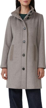 s.Oliver Strickmantel mit Stehkragen und Knopfleiste