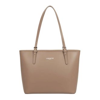 Lancaster Tote Bags, female, Brown, Size: ONE SIZE Sac cabas &eacute;paule Zipp&eacute;e M Smooth