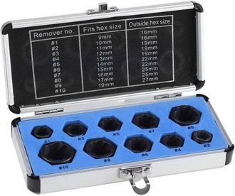 OEM Set Di 10 Utensili Sgrassanti Per Estrattore Di Bulloni Di Bloccaggio (corto) - Rw