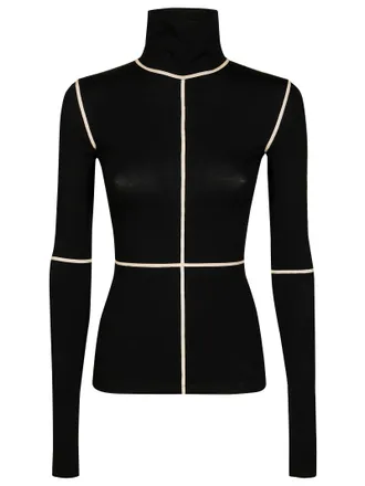 Maison Margiela Long-Sleeved Fitted Top With Geometric Seams