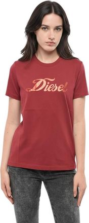 Diesel Maroon Logo Crew Neck T-Shirt