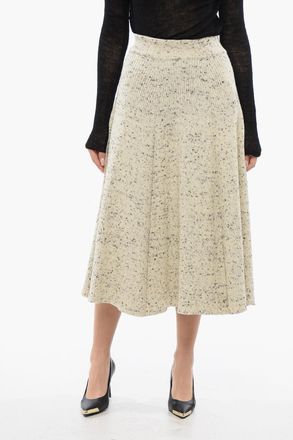 Jil Sander Gonna in Lana Svasata con Fantasia Maculata Jil Sander