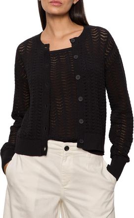 Sanctuary For Keeps Pointelle Cardigan in Black at Nordstrom, Size X-Small