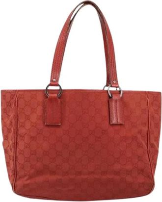 Gucci Pre-owned Vintage open tote - Dames - Vintage Shopper - Rood - ONE Size - Leer - Vintage