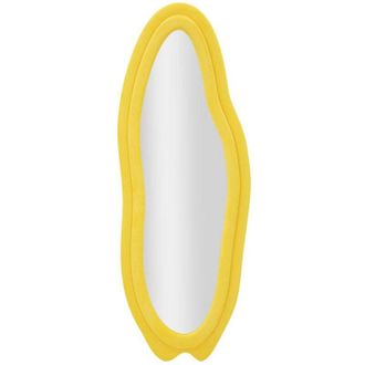 Dmora Dmora - Espejito Pardo, Espejo, Objeto De Decoraci&oacute;n De Pared, Decoraci&oacute;n De Espejo, 40x4 H160 Cm, Amarillo