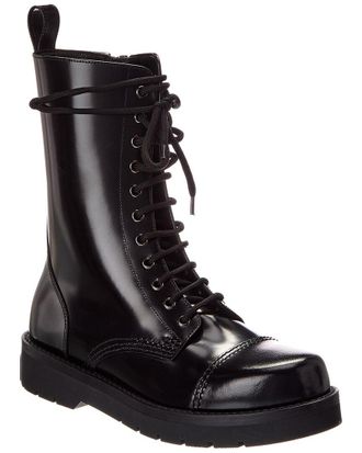 Valentino Leather Combat Boot