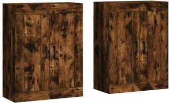 vidaXL Wall Mounted Cabinets 2 pcs Smoked Oak Engineered Wood Vidaxl