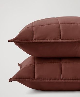 Pact Organic Quilted Sham 2-Pack in Sienna at Nordstrom, Size Standard