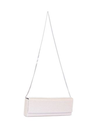 Amina Muaddi Womens Clutch Amini Paloma Grey Satin Bags