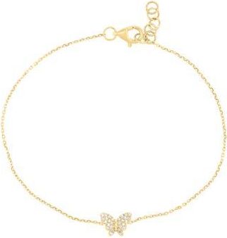 Effy Pav&eacute; Diamond Butterfly Bracelet in Gold at Nordstrom Rack, Size 7.5