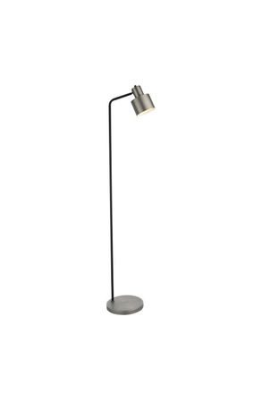 Netlighting Mayfield Task Floor Lamp Brushed Silver Plate Finish Matt Black
