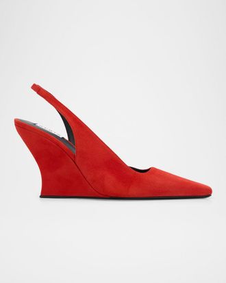 Alaia 90mm Suede Slingback Pumps