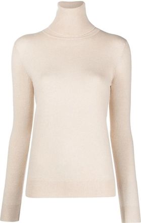 Lorena Antoniazzi Fitted Cashmere Turtleneck Sweater with Ribbed Accents