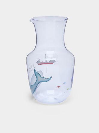 Lobmeyr High Seas Hand-Painted Crystal Pitcher