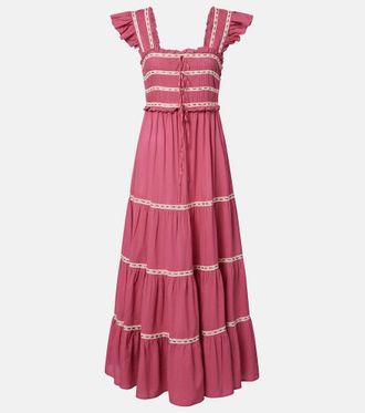Rixo Chandra tiered cotton midi dress