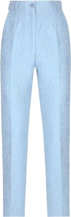 Dolce & Gabbana DNA jacquard tailored trousers - women - Cotton/Silk/Polyester - 40 - Blue