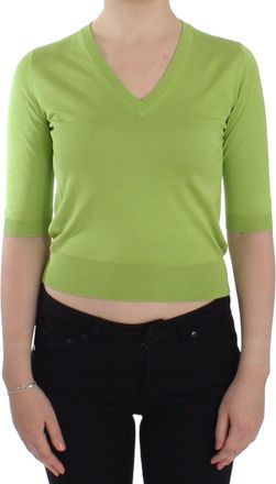 Dolce & Gabbana V-hals Gebreide Top Korte Mouwen