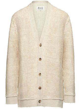Maison Margiela raw-edge V-neck cardigan - Neutrals