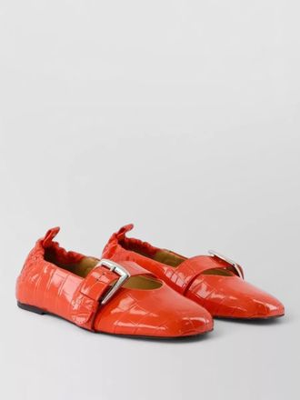 Ganni butterfly loafers leather buckle detail