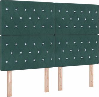 vidaXL Cama Tipo Box Spring Verde Oscuro 140 X 190 Cm Terciopelo Vidaxl