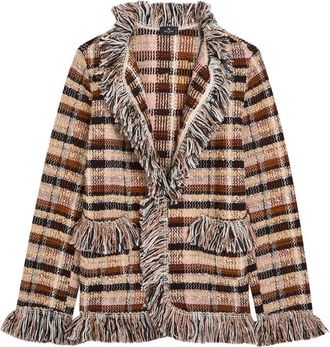 Etro Striped Fringed Woven Jacket - Multicoloured 1 - 44 (UK12 / M)