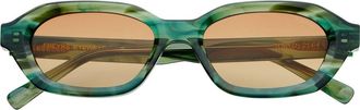 Freyrs Eyewear Tokyo Small Rectangular Sunglasses in Emerald at Nordstrom
