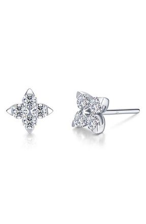 Lafonn Trillium Simulated Diamond Stud Earrings in Silver at Nordstrom